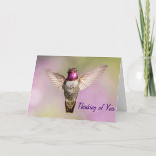 Pink Hummingbird Wings Wide Open Thinking Karte