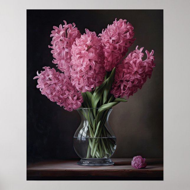 Pink Hyacinth Blume Art Print Poster (Vorne)