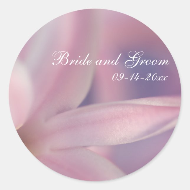 Pink Hyacinth Blume Hochzeit Umschlag Aufkleber (Vorderseite)