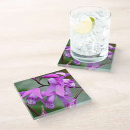 Pink Hyacinth Orchid Floral Glasuntersetzer