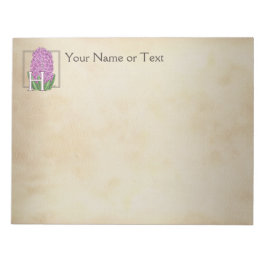 Pink Hyacinth Personalisierte Monogramm Notizblock