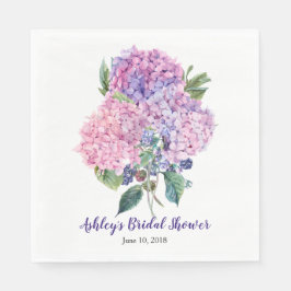 Pink Hydrangea Berries Brautparty Serviette