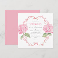 Pink Hydrangea Bloral Wedding Einladung