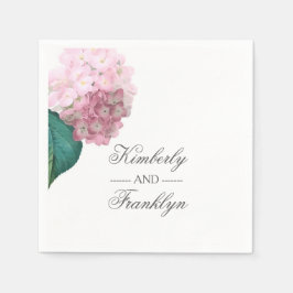 Pink Hydrangea Bloral Wedding Serviette