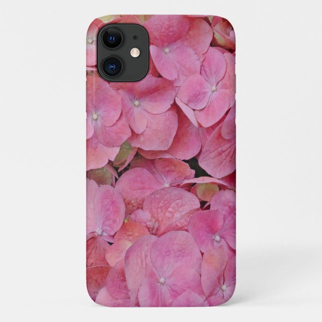 Pink Hydrangea Blume Art Phone Case (Rückseite)