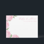 Pink Hydrangea Blütenblütenkarte Begleitkarte<br><div class="desc">Diese hübsche Blumenkarte bietet Hydrangea-Blume in Aquarellfarbe und Ihren eigenen Text. Verwenden Sie die Vorlage,  um Ihre Informationen auszufüllen. Mit der Funktion "Weitere Anpassung" können Sie den Schriftart (Größe,  Stil,  Farbe) ändern,  weitere Textzeilen hinzufügen,  das Layout ändern und den Text auf der Rückseite hinzufügen.</div>