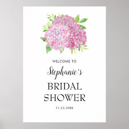 Pink Hydrangea Bouquet Brautparty Empfang Poster