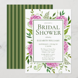 Pink-Hydrangea-Brautparty Einladung