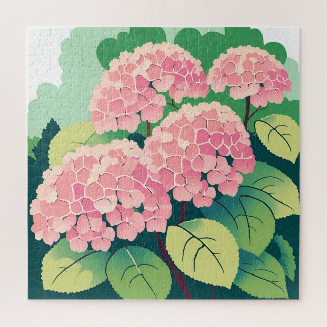 Pink Hydrangea Bush Card (Vertikal)