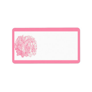 Pink Hydrangea Floral Mailadresse Etikett Adressaufkleber