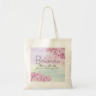 Pink Hydrangea Floral Team Bride Sac fourre-tout M