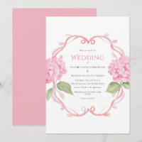 Pink Hydrangea Floral Watercolor Wedding