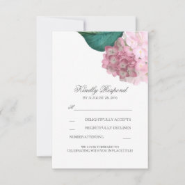 Pink Hydrangea Floral Wedding RSVP Cards Karte