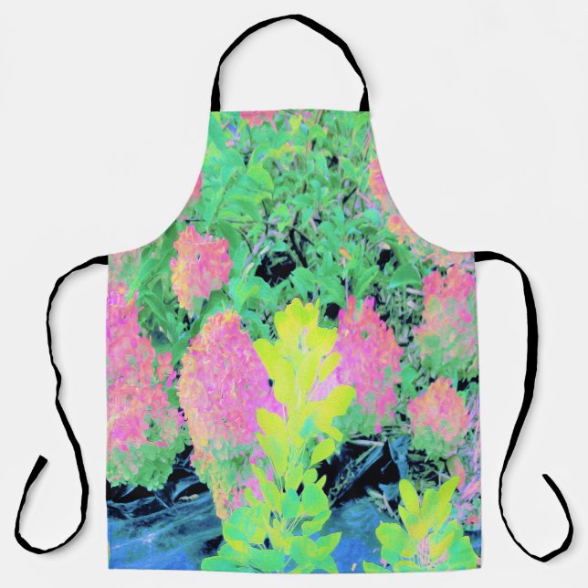 Pink Hydrangea Garden mit gelben Folies Schürze (Vorderseite)