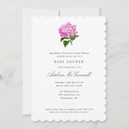 Pink Hydrangea Grandmillennial Baby Dusche Einladung