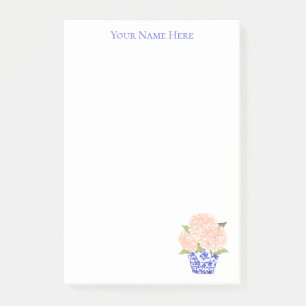Pink Hydrangea in Chinoiserie Planer Post-It Note 