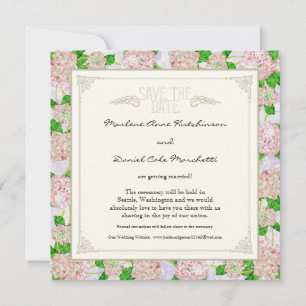 Pink Hydrangea Lace Floral Formal Elegante Hochzei Einladung