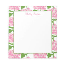 Pink Hydrangea Muster Notepad