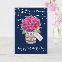 Pink Hydrangea Niedlich Rustic Blue Mother Day