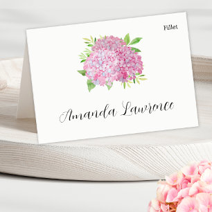 Pink Hydrangea Nom Repas Option Placer les cartes