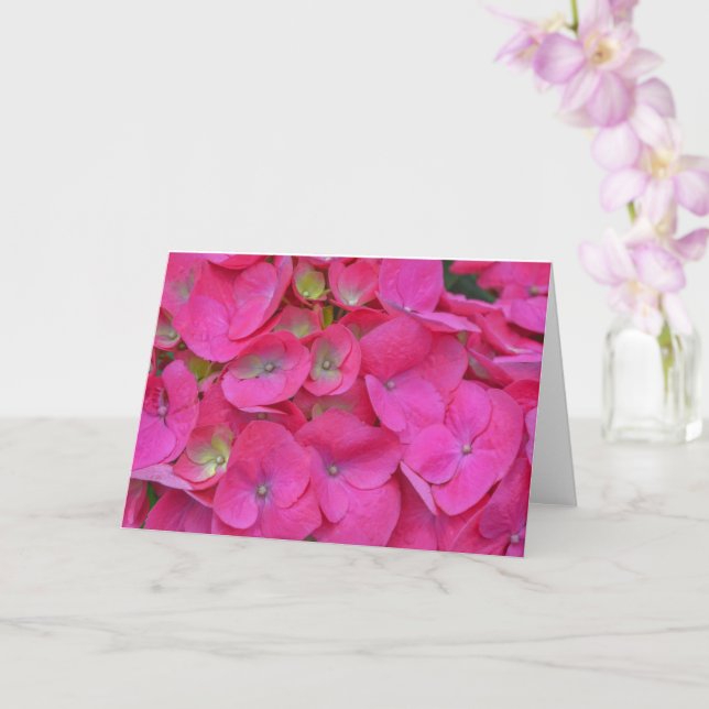 Pink Hydrangea Petals Nahe Art Note Card Karte (Orchidee)