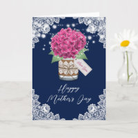 Pink Hydrangea Rustic Lace Blue Mother Day
