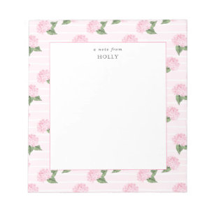 Pink Hydrangea überall im Blut personalisiert Notizblock