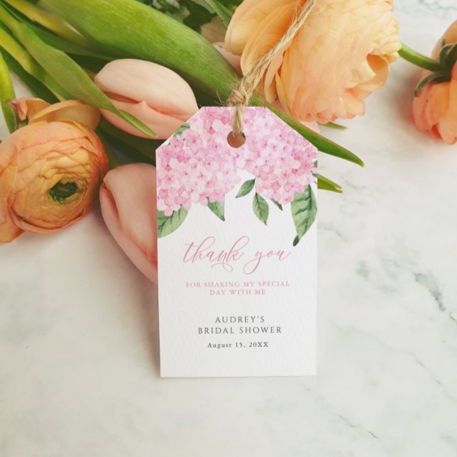Pink Hydrangea Vielen Dank für Ihr individuelles B Geschenkanhänger (Von Creator hochgeladen)