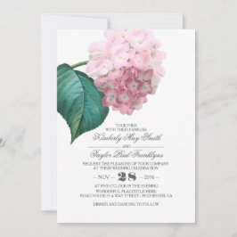 Pink Hydrangea Vintage Blumenhochzeit Einladung