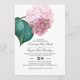 Pink Hydrangea Vintage Blumenhochzeit Einladung
