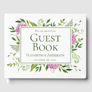 Pink Hydrangea Wedding Gästebuch