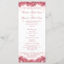 Pink Hydrangea Wedding Program Programm