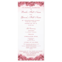 Pink Hydrangea Wedding Program