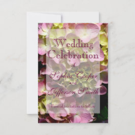 Pink Hydrangeas gelb rosa grüne Blumenzehen Save The Date