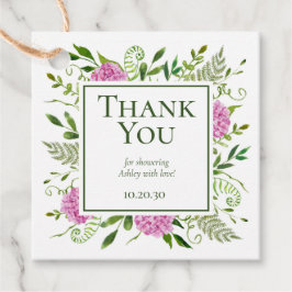 Pink Hydrangeas Girl Baby Dusche Vielen Dank Geschenkanhänger