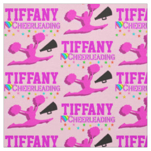 PINK I LIEBE CHEERLEADING PERSONALISIERT FABRIC STOFF