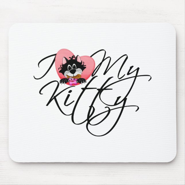 Pink I Liebe My Kitty - Hemden und Geschenke Mousepad (Vorne)