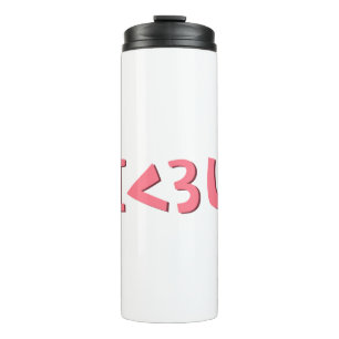 Pink I Liebe Sie typografische Gestaltungselement Thermosbecher
