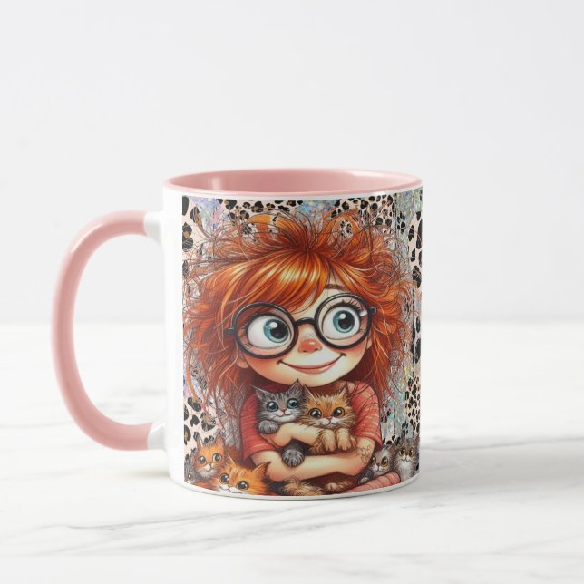 Pink I Love Cats  Mug (Gauche)