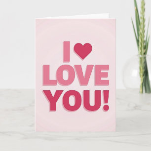 Pink I Love You 3D Karte