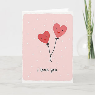Pink I Love You Herzen Karte