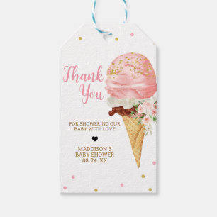 Pink Ice Cream Baby Duwer Fevor Tags Geschenkanhänger