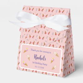 Pink Ice Cream Cone Pattern Girl's First Birthday Geschenkschachtel