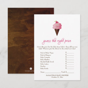 Pink Ice Cream Raten Sie das richtige Preisspiel Einladung