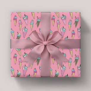 Pink Ice Creme Cone Gift Muster Geschenkpapier