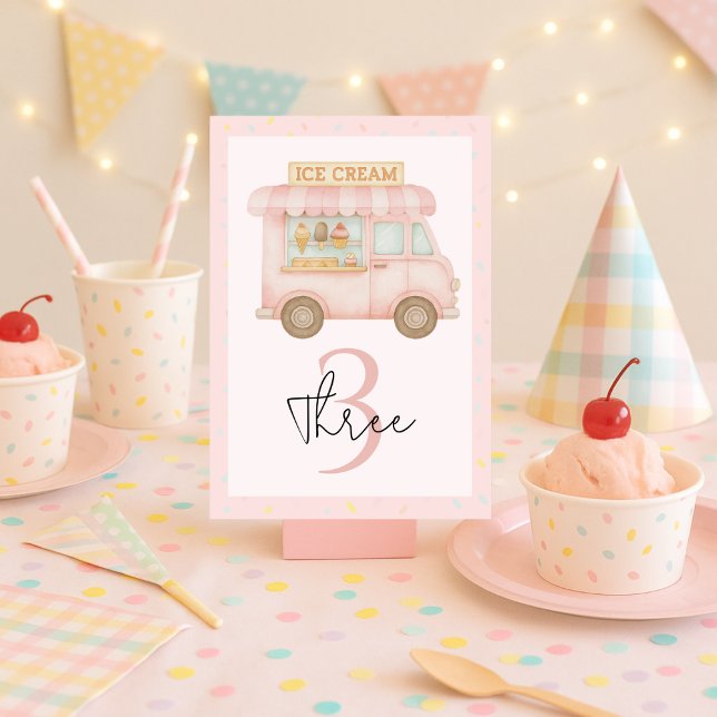 Pink Ice Creme Truck Tischnummer (Von Creator hochgeladen)