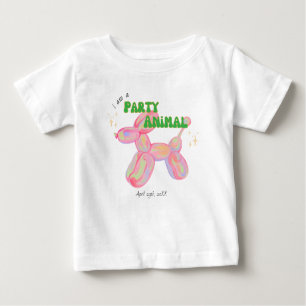 Pink ich bin das Party Balloon Animal Birthday Baby T-shirt