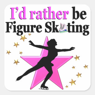 PINK, ICH WÄRE ETWAS EIS SKATEN DESIGN QUADRATISCHER AUFKLEBER
