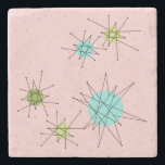 Pink Iconic Atomic Starbursts Stone Coaster Steinuntersetzer<br><div class="desc">This Pink Iconic Atomic Starbursts Stone Coaster pattern features iconic atomic starbursts. That’s right! The old school, First Lady Pink colored background with gold speckles is the perfect backdrop for the vibrant turquoise, soothing celery, and kitschy pear green colored circles. The spots of color are sporadically placed in various sizes...</div>