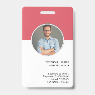 Pink ID Mitarbeiter Foto ID Unternehmenssicherhe Ausweis